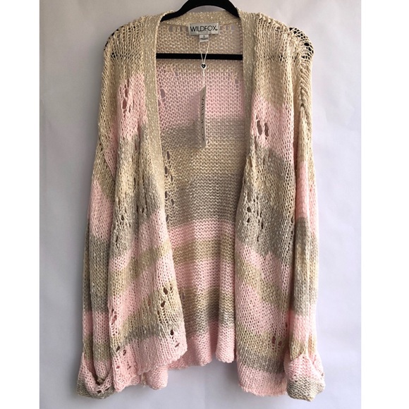 Wildfox Yara Distressed Dolman Cardigan Sz Small - Picture 2 of 6